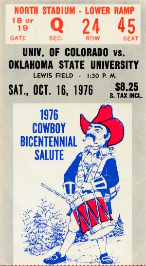 1976 Colorado vs. Oklahoma State Football Ticket Art by Row One Brand
