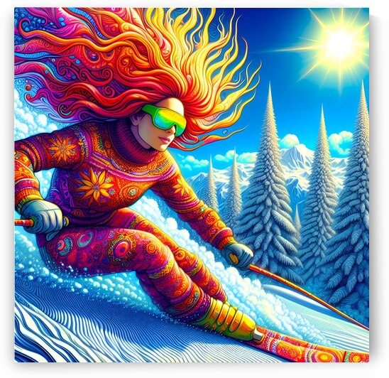 Red haired skier by The Light Touch